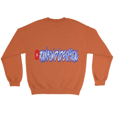 Rainbow Dude - Gildan Adult Crewneck Sweatshirt (Orange)