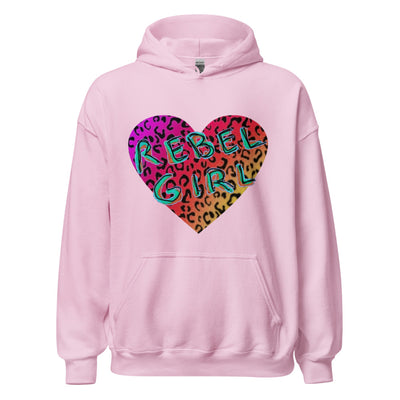 Rebel Girl Leopard Heart Ladies Hoodie