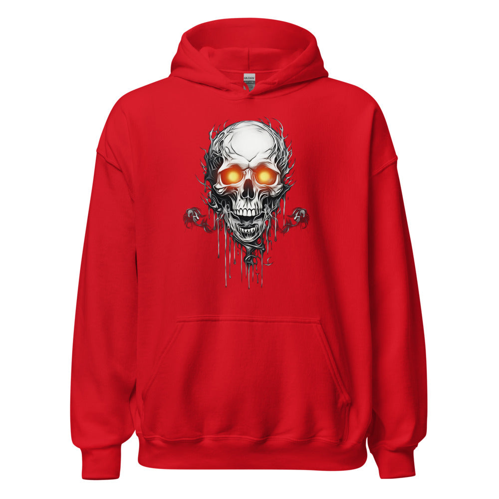 Red Glow Smokey Skull Hoodie