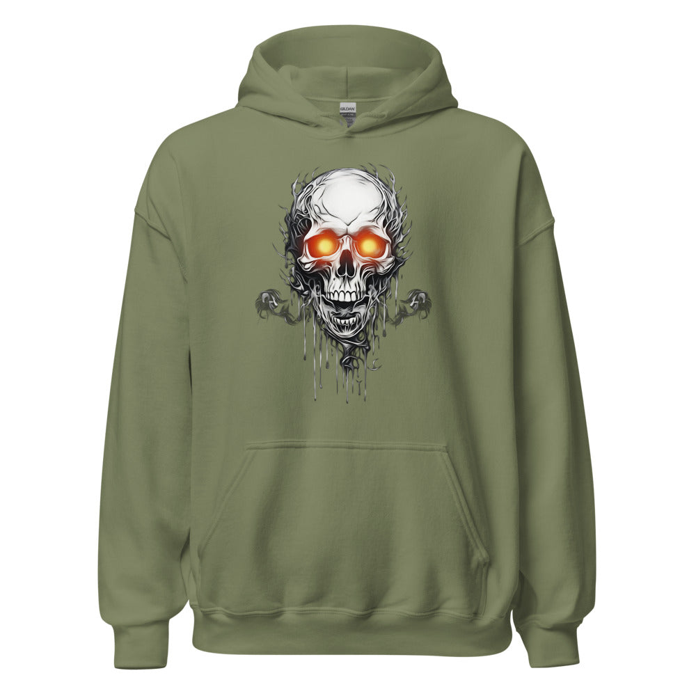 Red Glow Smokey Skull Hoodie