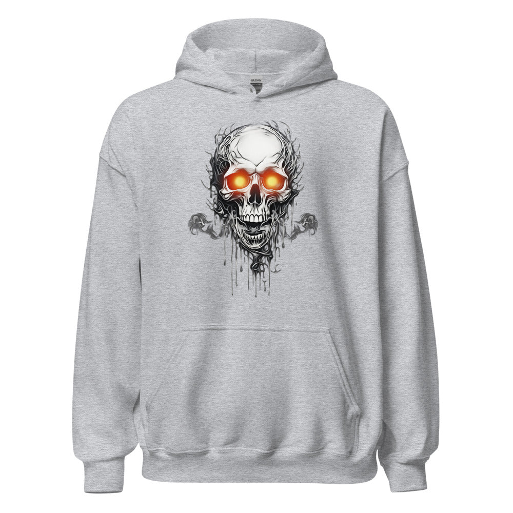 Red Glow Smokey Skull Hoodie