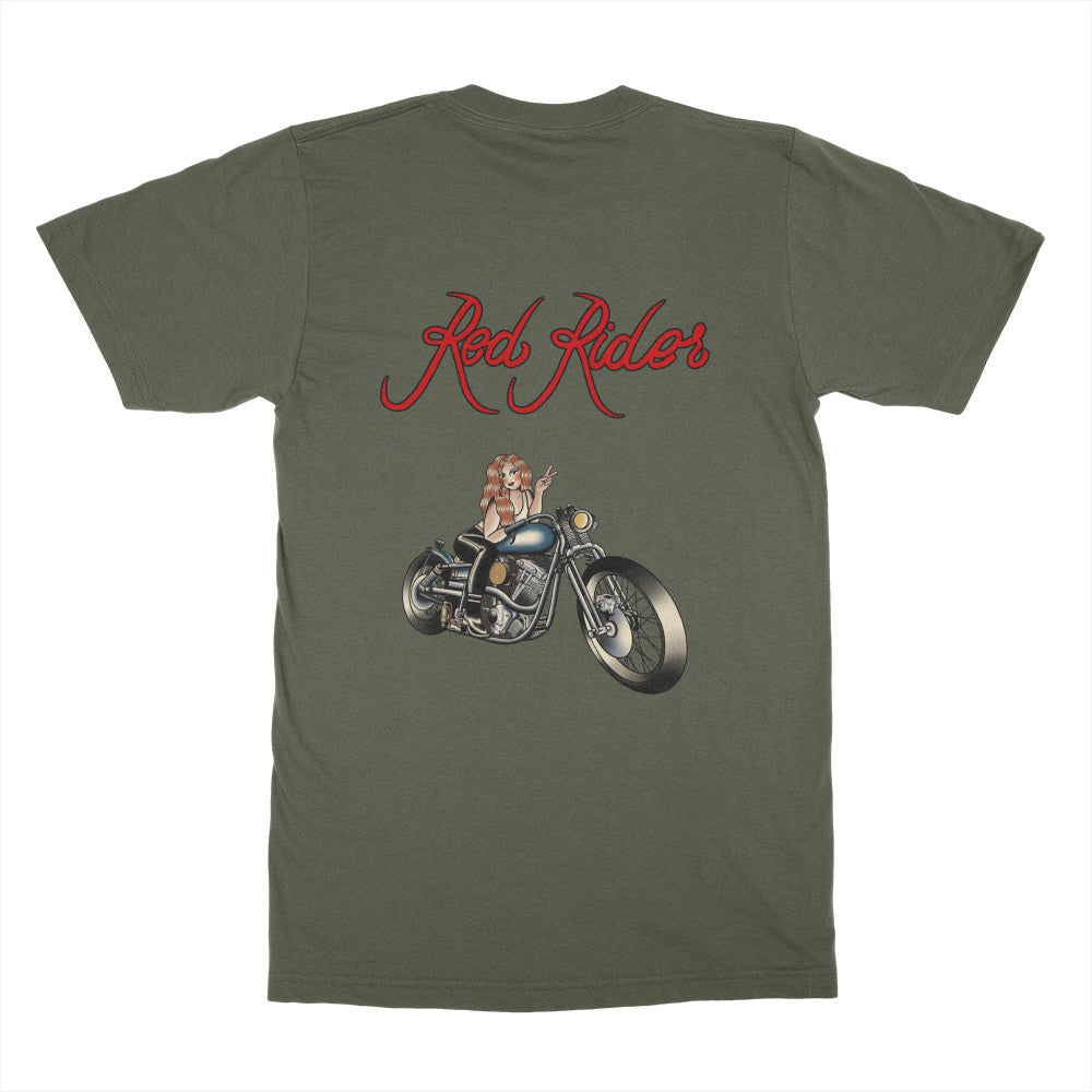 Red Rider Mens Cotton Tee (Back Print)