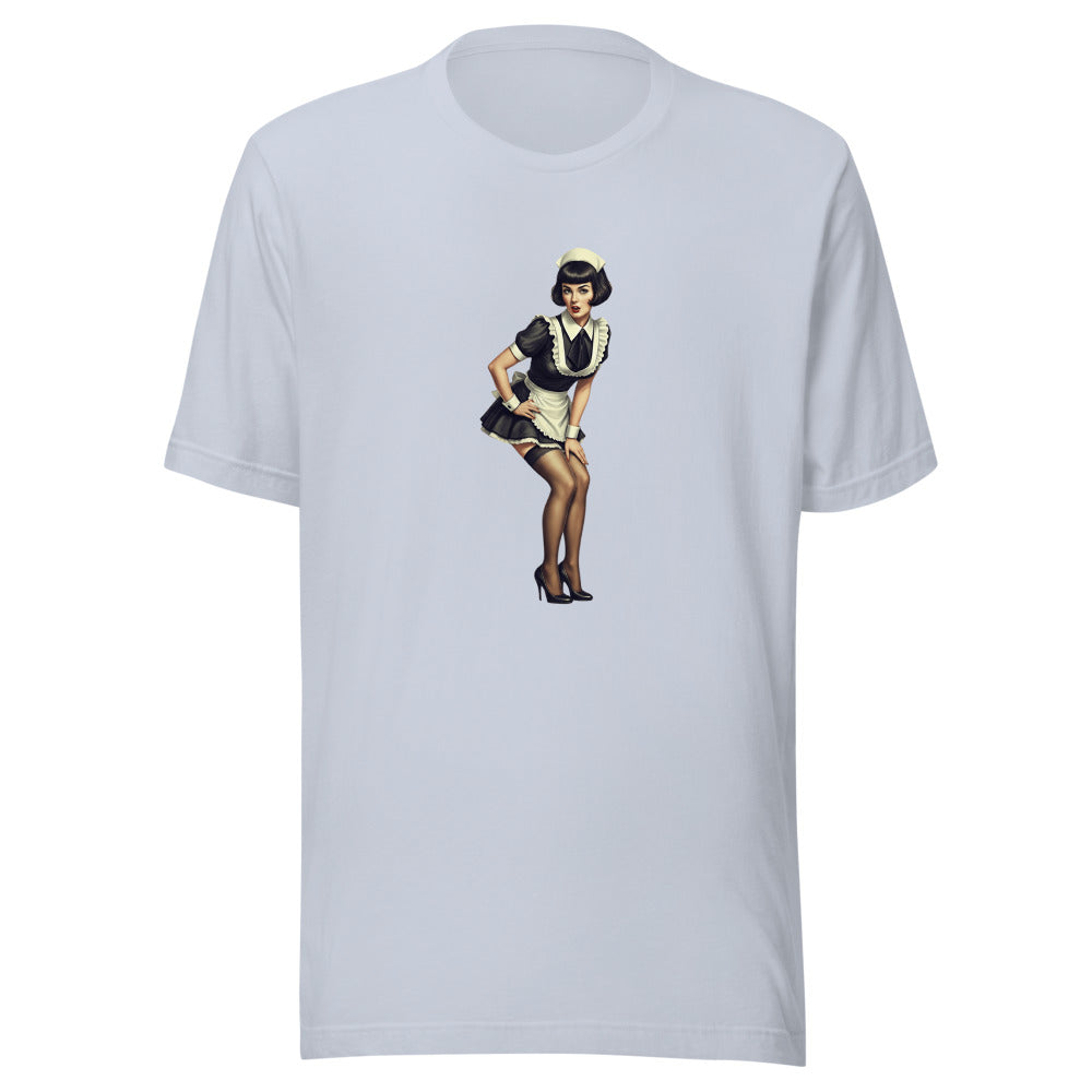Retro French Maid with Bobbed Hairstyle T-Shirt
