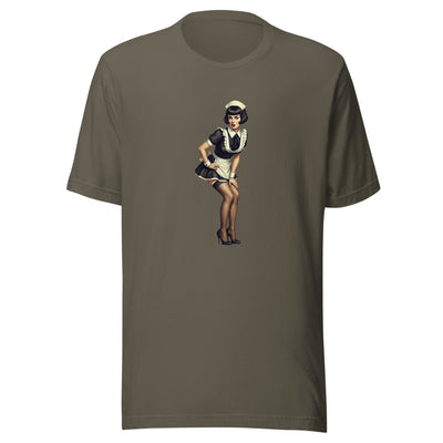 Retro French Maid with Bobbed Hairstyle T-Shirt