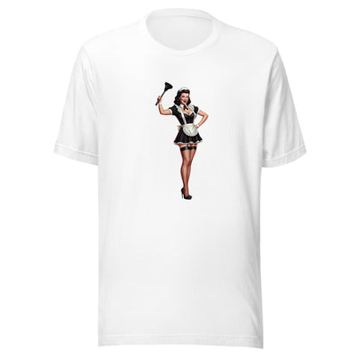 Retro French Maid with Feather Duster T-Shirt
