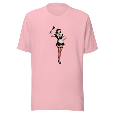 Retro French Maid with Feather Duster T-Shirt