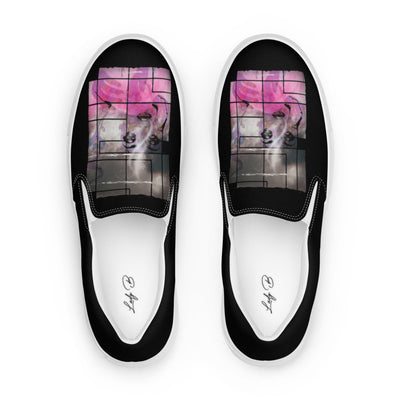 Retro Pink Art Slip-Ons