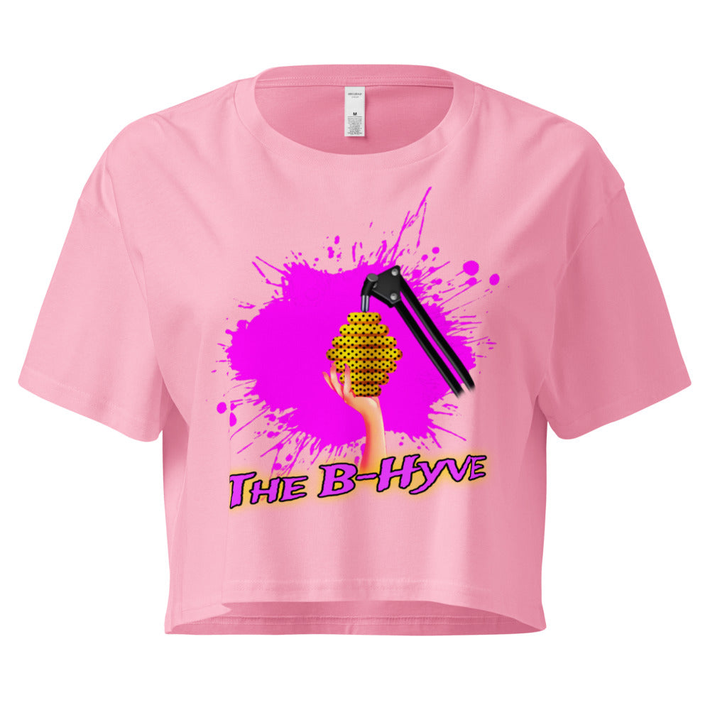 The B Hyve Pink Splatter Ladies Crop Top