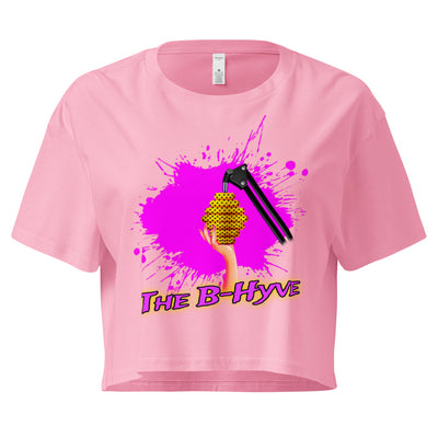 The B Hyve Pink Splatter Ladies Crop Top