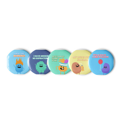 The Dumb Ways Pin Button Set