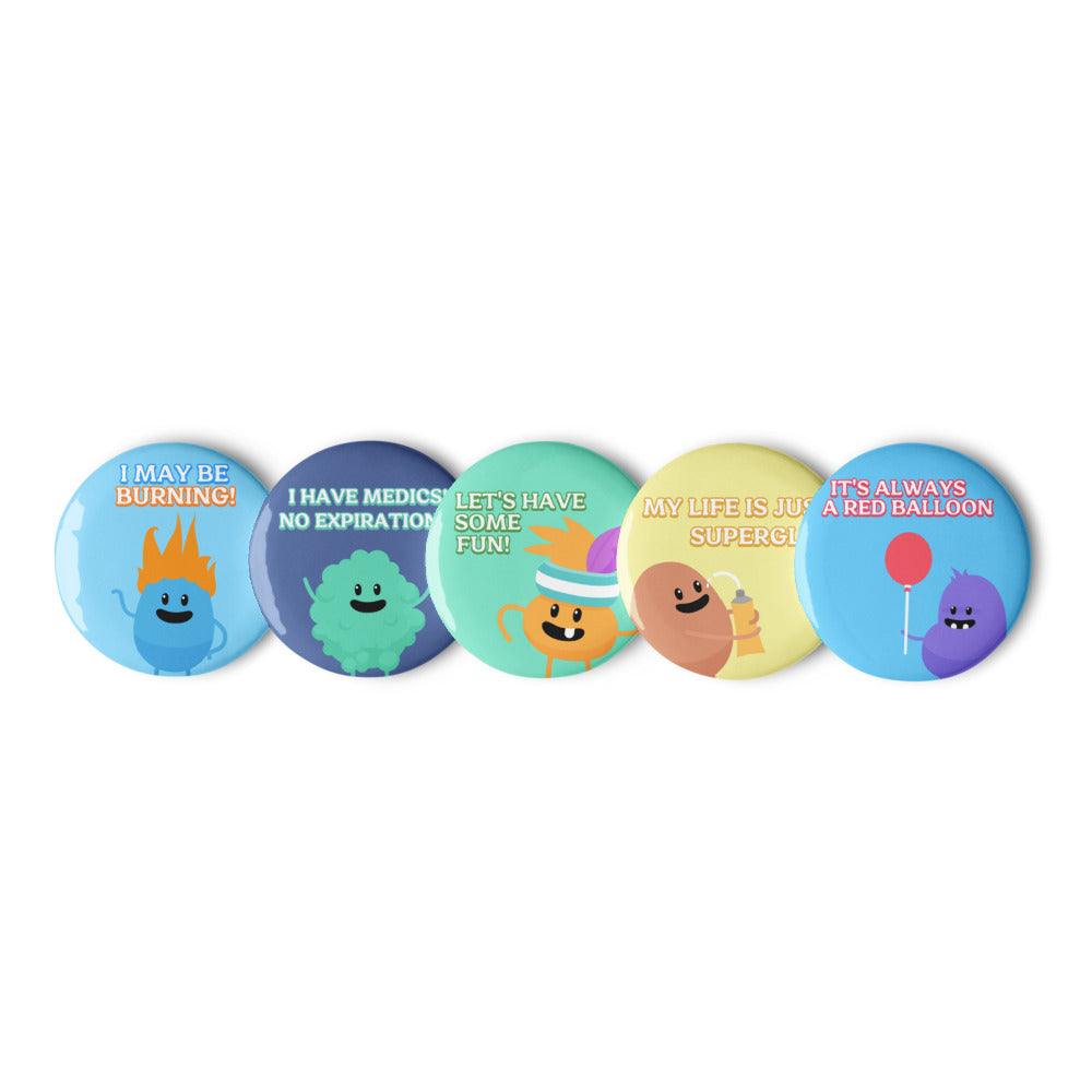 The Dumb Ways Pin Button Set