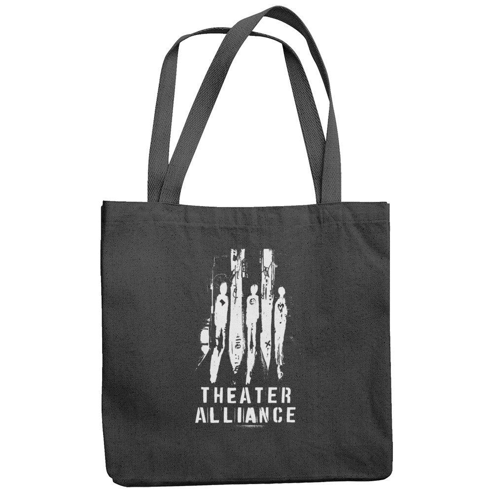 Theater Alliance White Spray Paint Reusable Tote