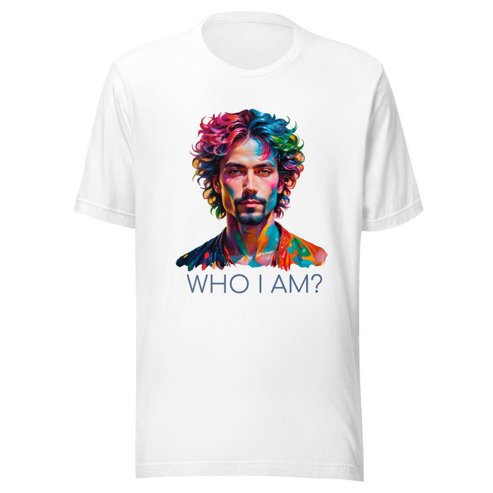 Who am I? multicoloured painting man
