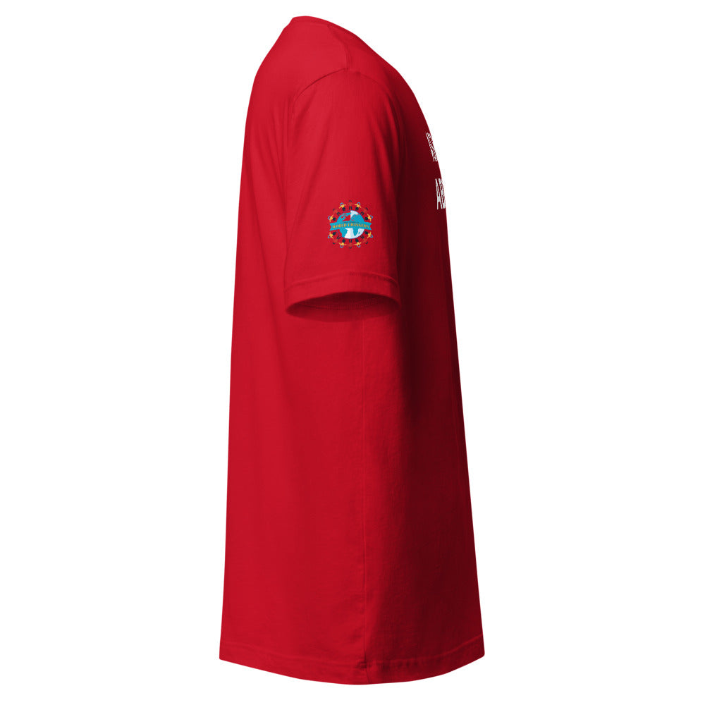 Ask Me About My Exam T-Shirt - Sleeve Cut ACWC Logo