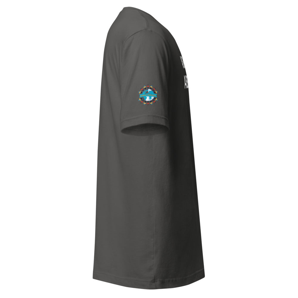 Ask Me About My Exam T-Shirt - Sleeve Cut ACWC Logo