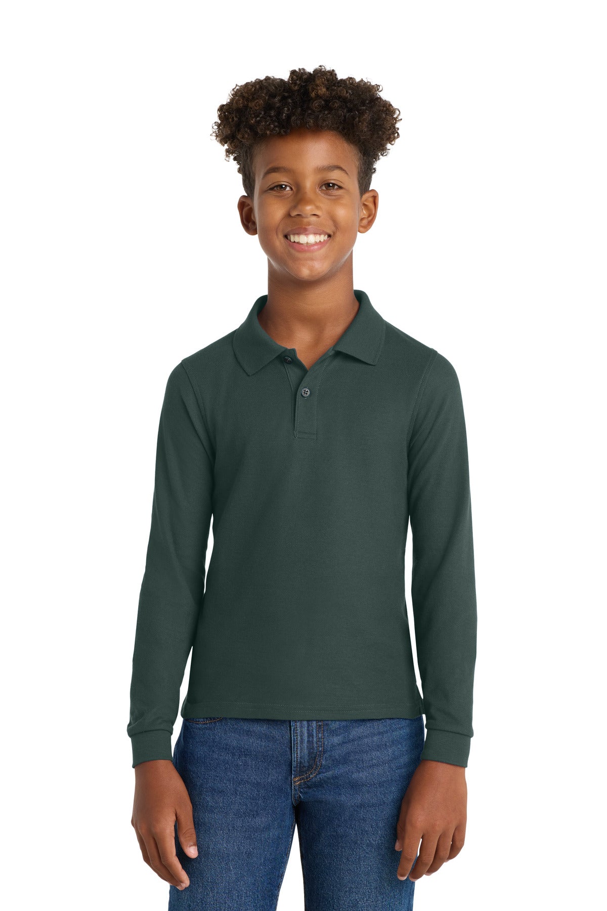 Port Authority Youth Long Sleeve Silk Touch Polo.  Y500LS