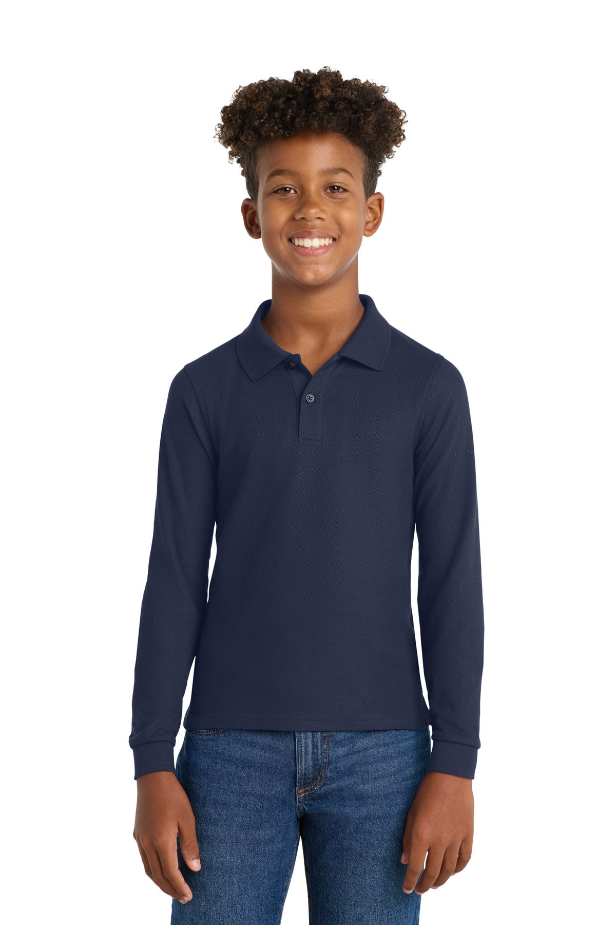 Port Authority Youth Long Sleeve Silk Touch Polo.  Y500LS