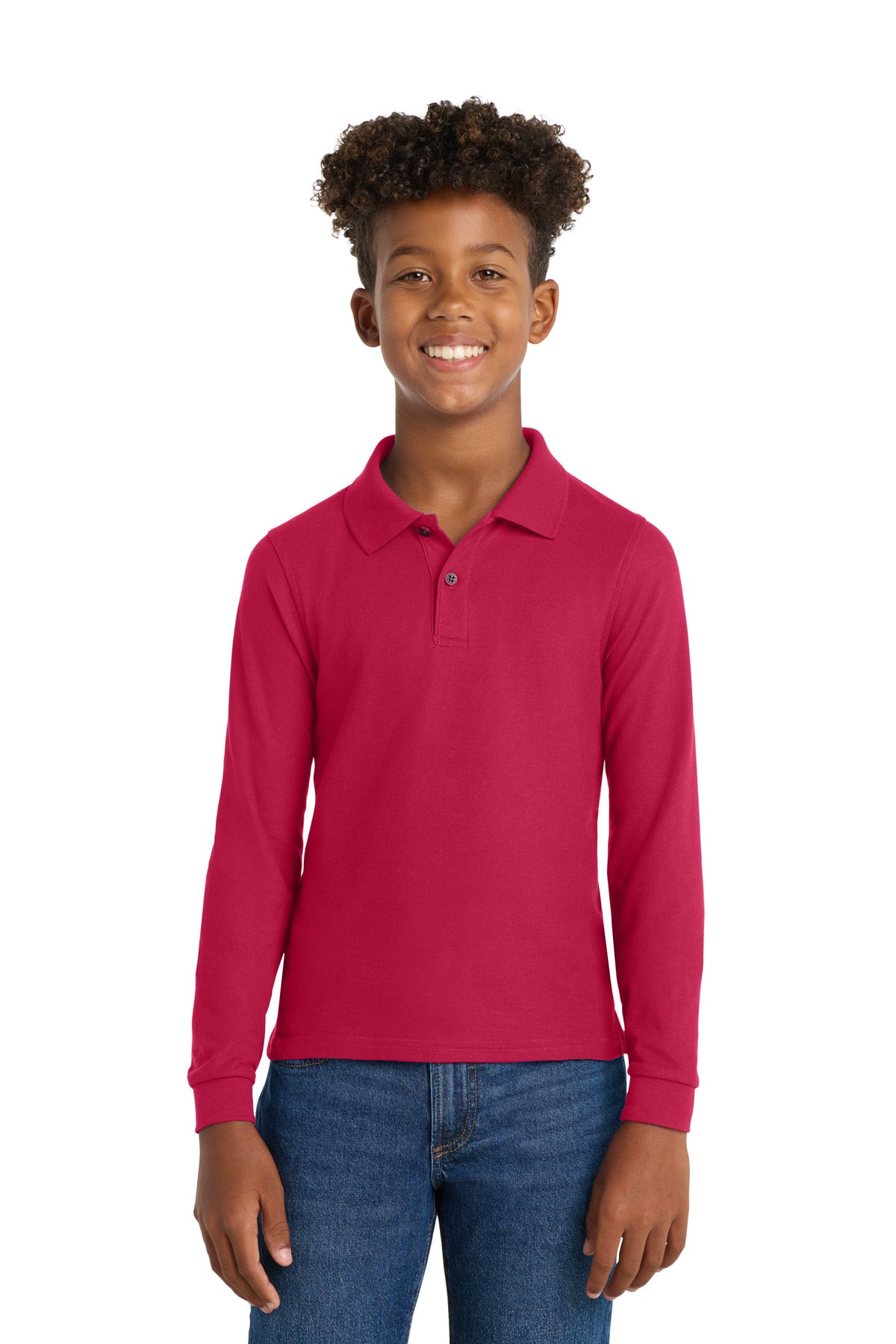 Port Authority Youth Long Sleeve Silk Touch Polo.  Y500LS