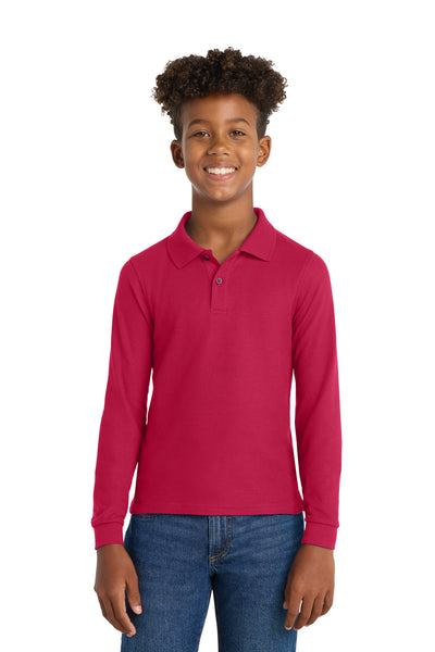 Port Authority Youth Long Sleeve Silk Touch Polo.  Y500LS