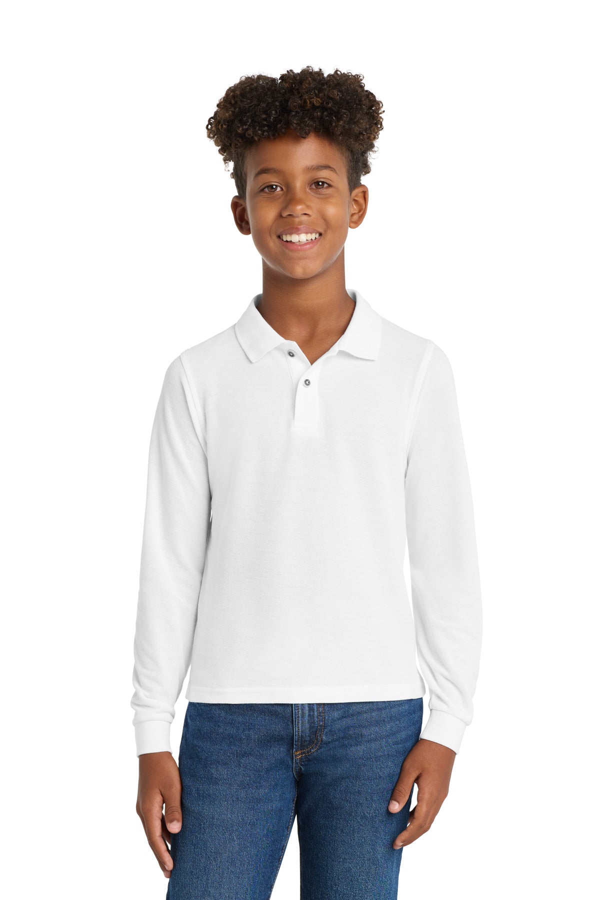 Port Authority Youth Long Sleeve Silk Touch Polo.  Y500LS