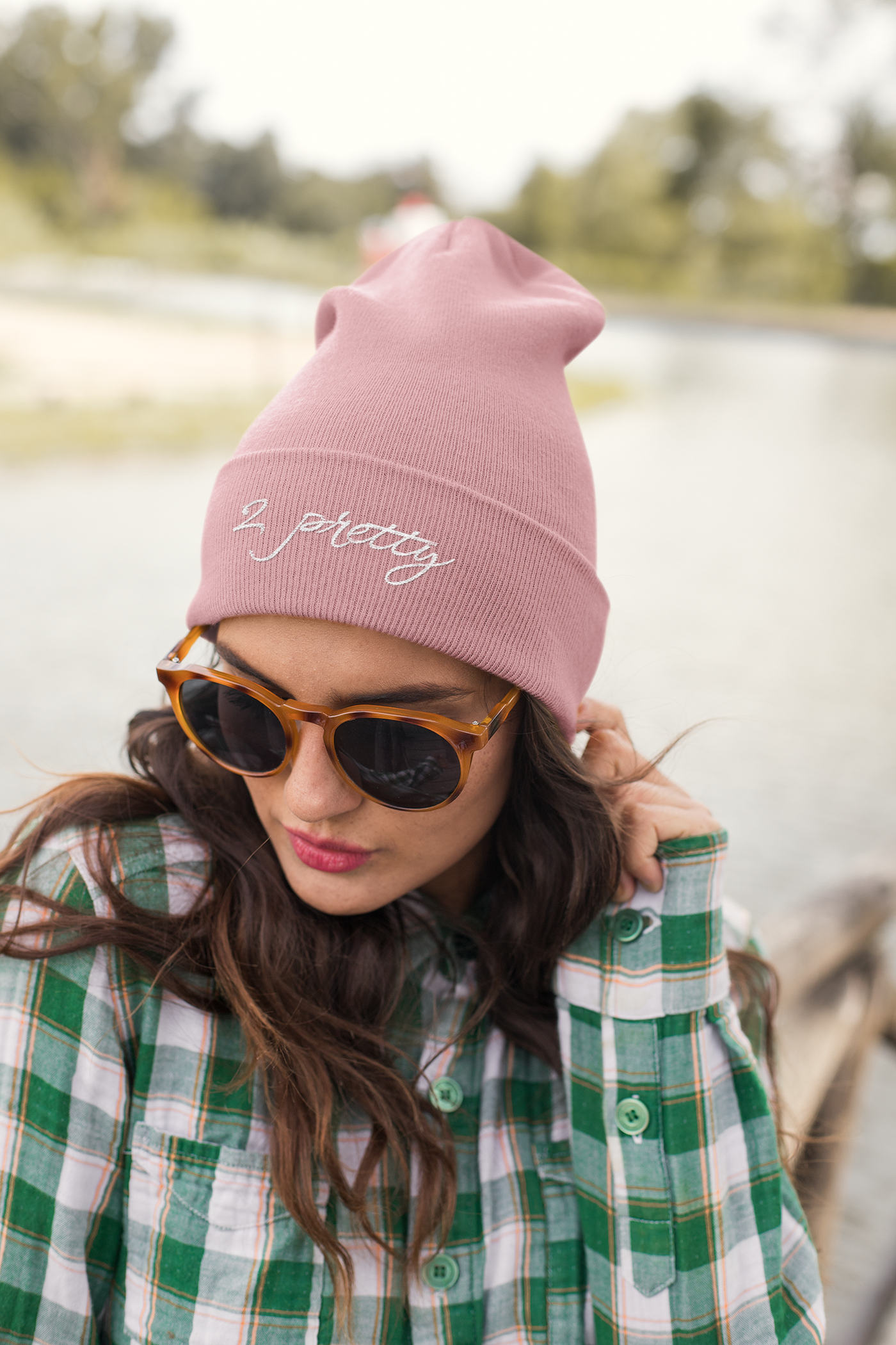 2 pretty baby pink beanie