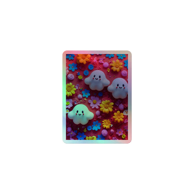 effect of cute clay ghosts and flowers