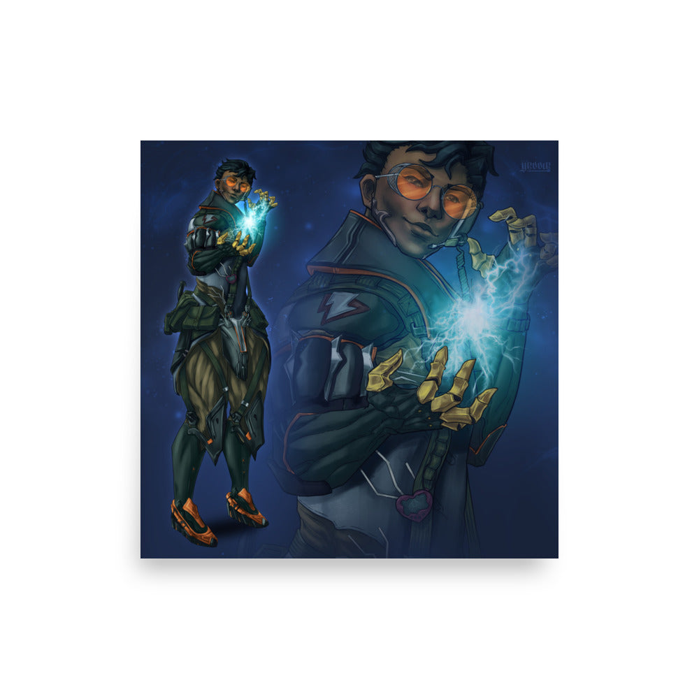 hex cards - amir | warframe FANART | matte print
