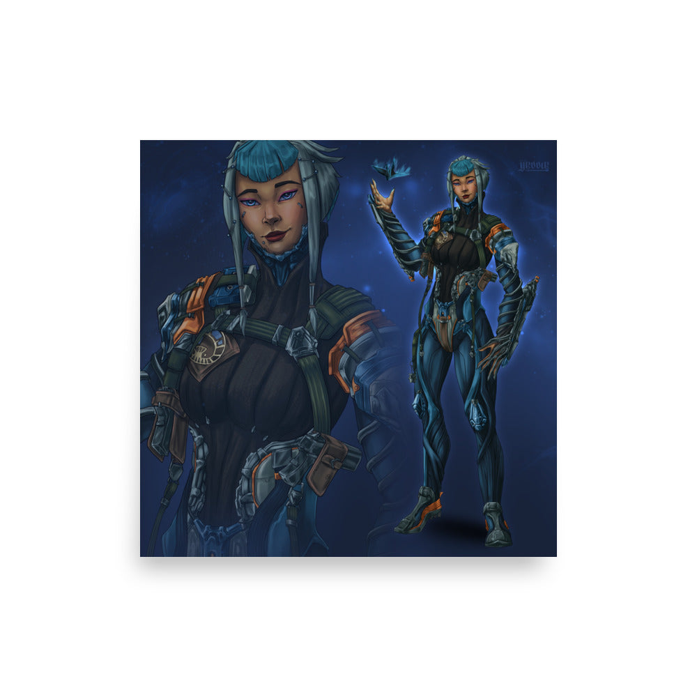 hex cards - aoi | warframe FANART | matte print