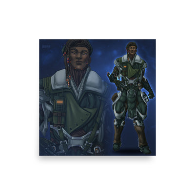 hex cards - quincy | warframe FANART | matte print