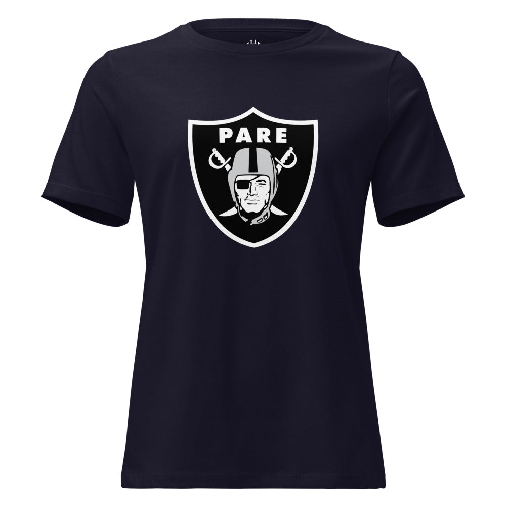 raider pare women's relaxed t-shirt