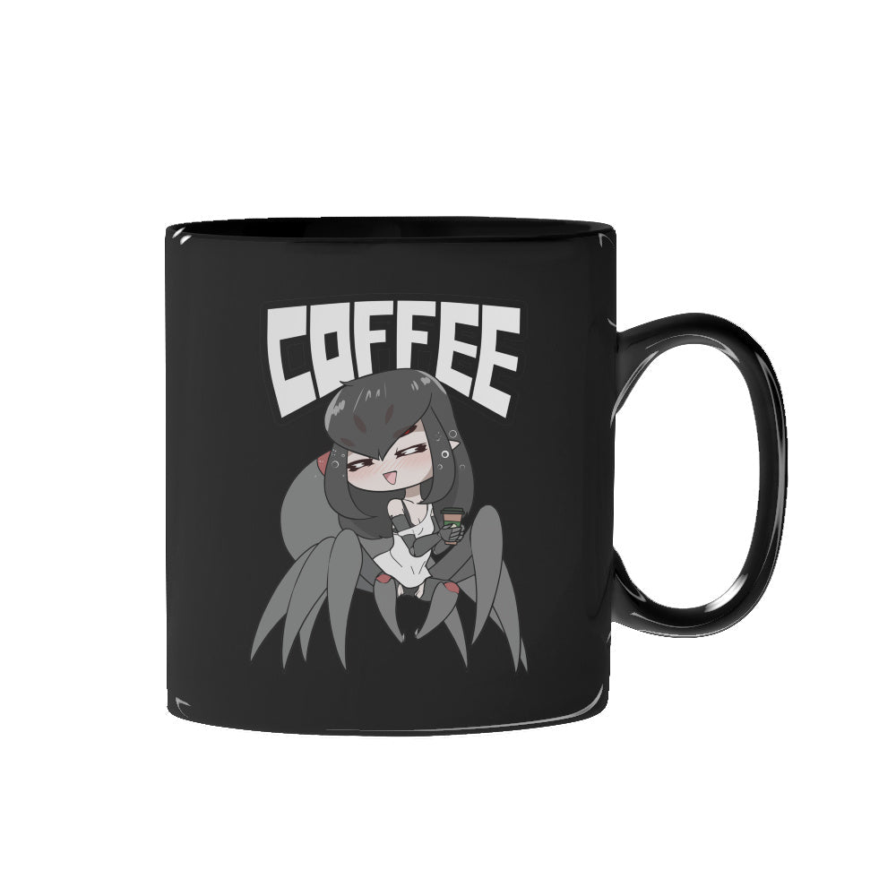Coffee Spider Black Mug