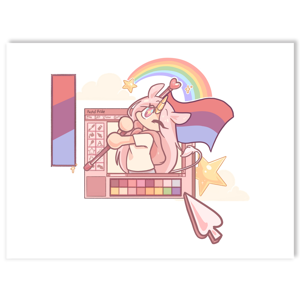 Pastel Pride Webcore Bi Sticker