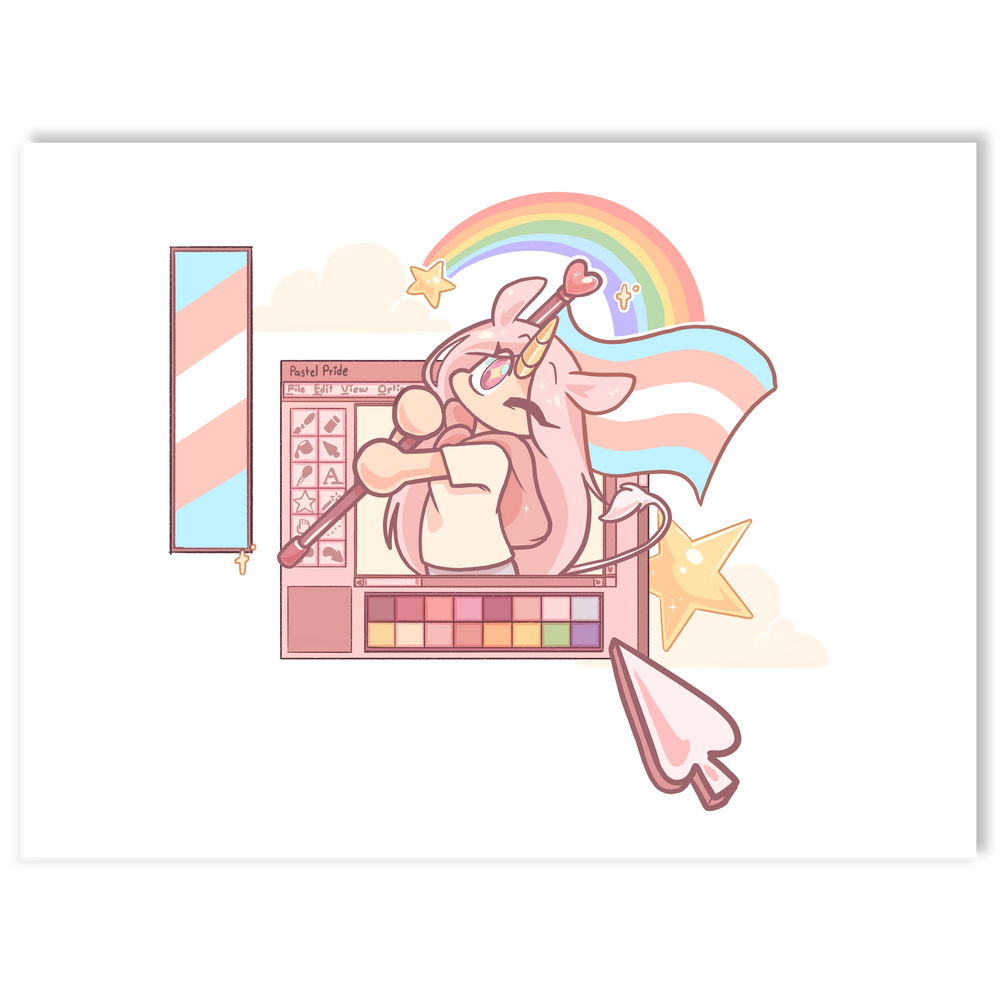 Pastel Pride Webcore Trans Sticker