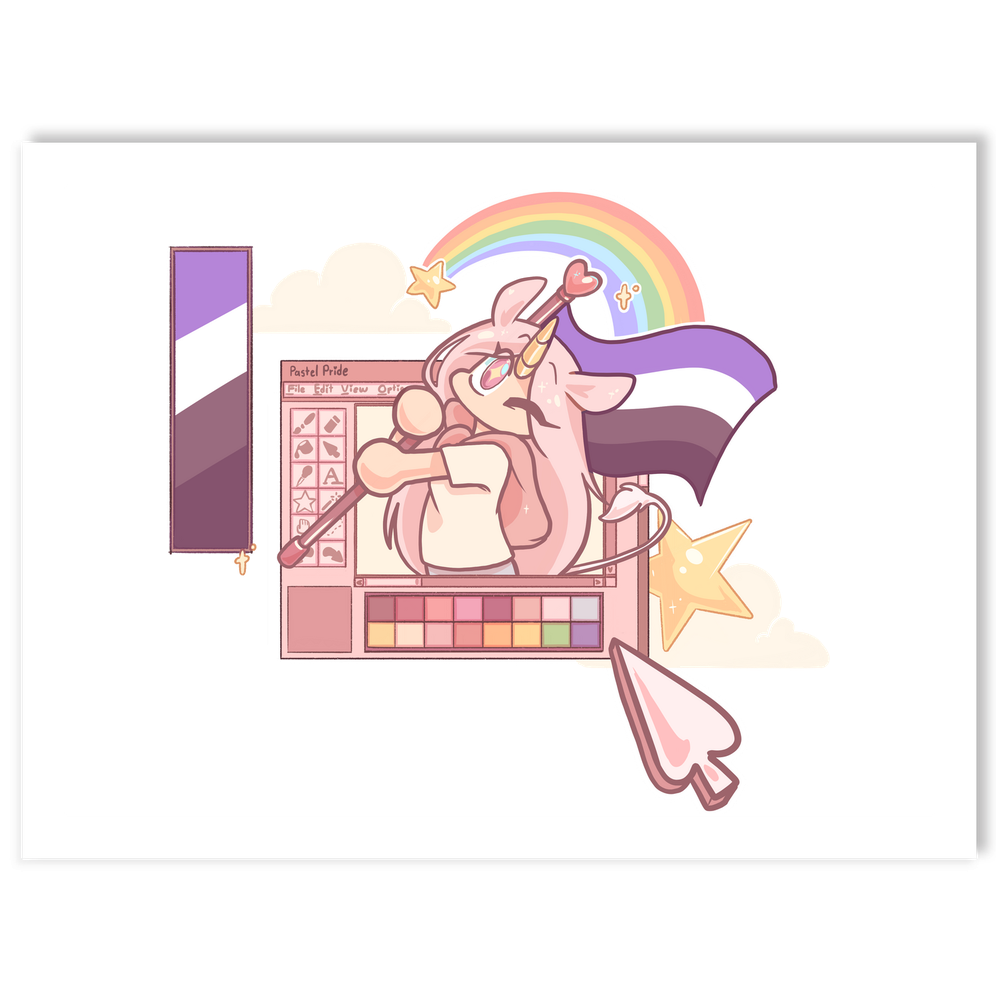 Pastel Pride Webcore Ace Sticker