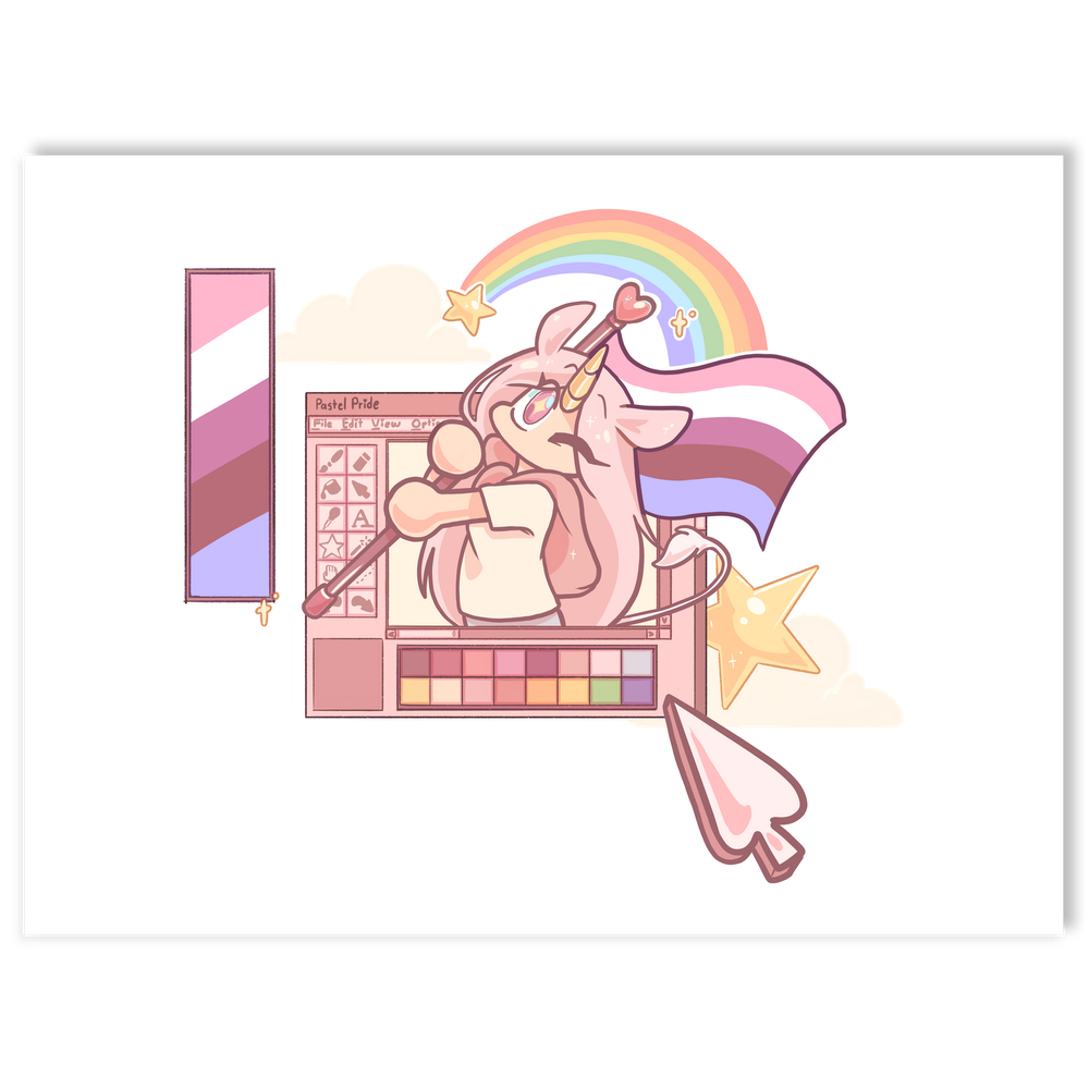 Pastel Pride Webcore Gender Fluid Sticker