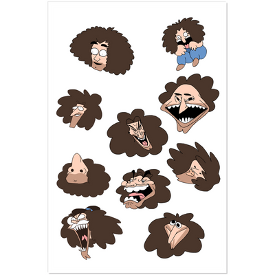 Grumpy Face 3 Sticker Sheet