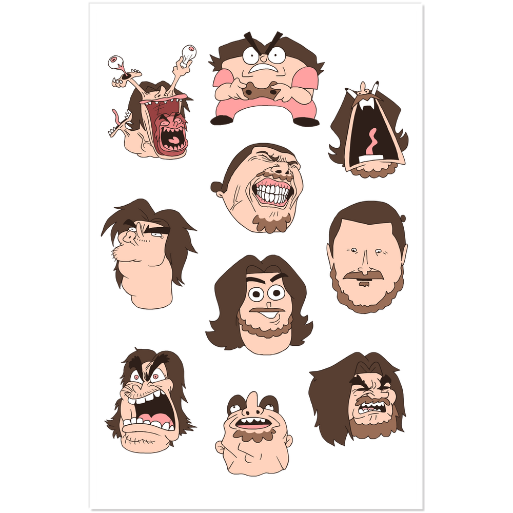 Grumpy Face 2 Sticker Sheet