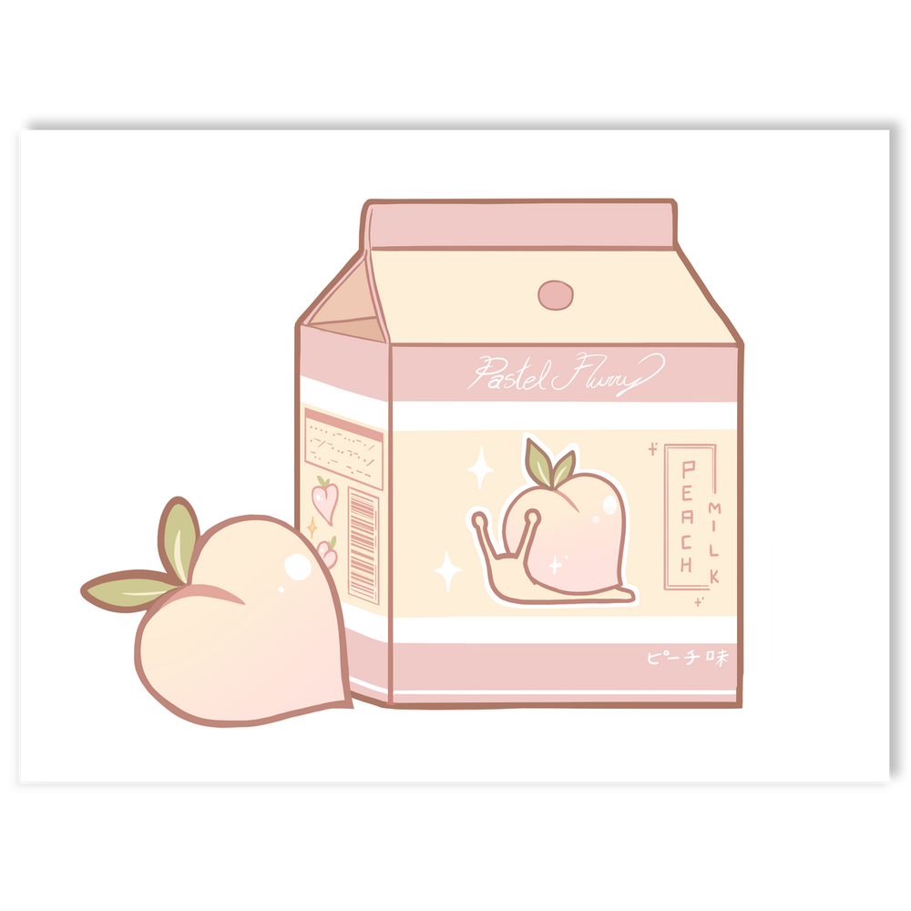 Peach Milk Snail Drink Merch Sticker