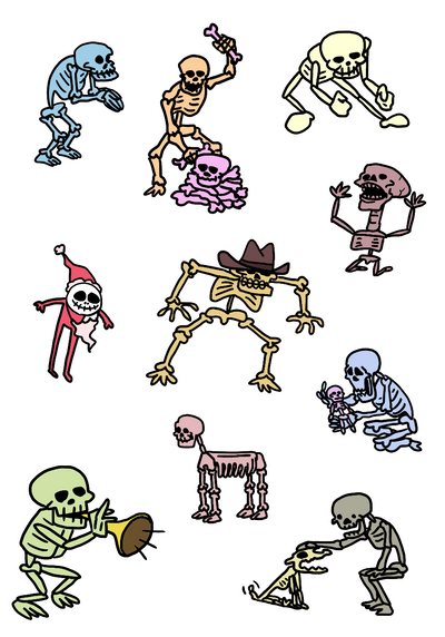 Skeleton Sticker Sheet
