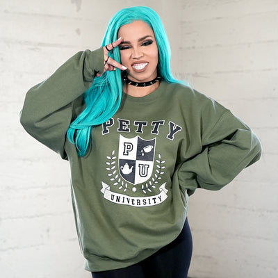 Petty University Military Green Sweater
