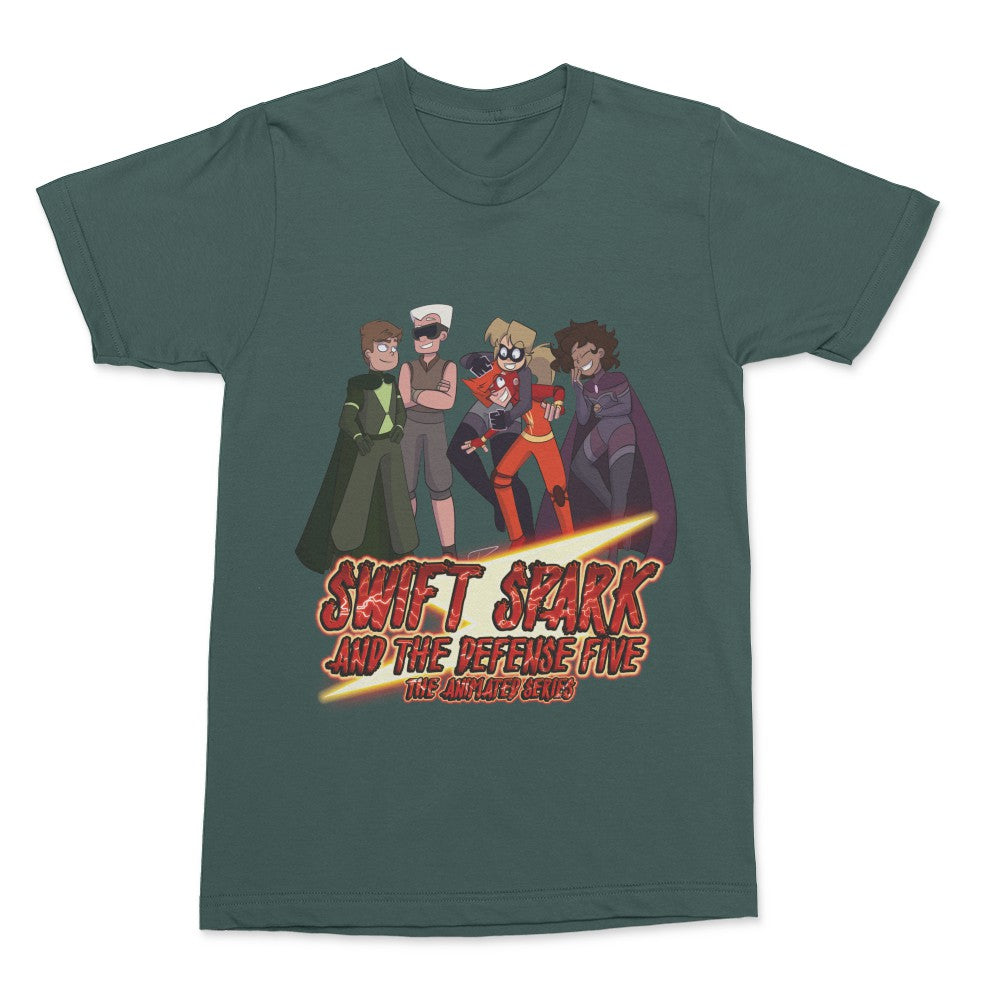 Swift Spark and the Defense Five Group Shot Tee