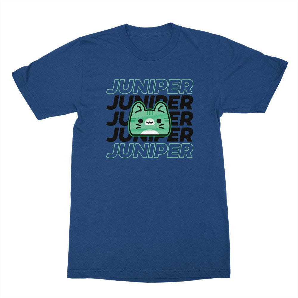 Juniper Black Text with Cat Shirt