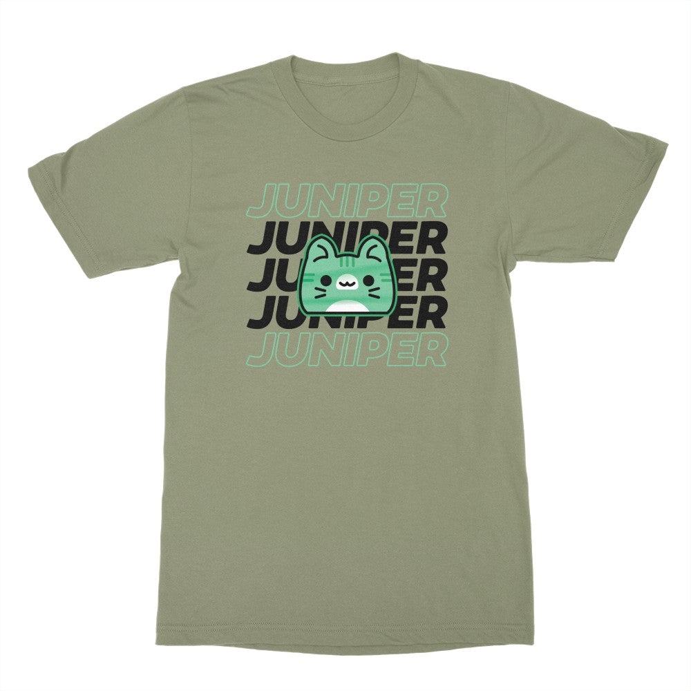 Juniper Black Text with Cat Shirt