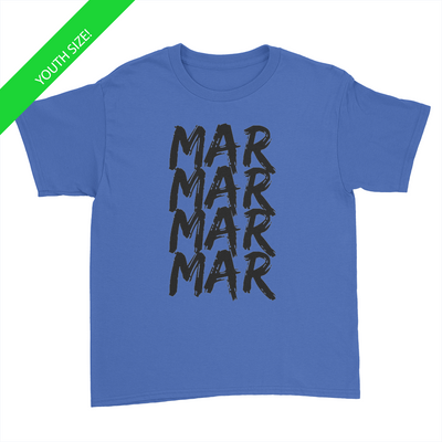 MarMar Stacked - Youth T-Shirt Neon Blue