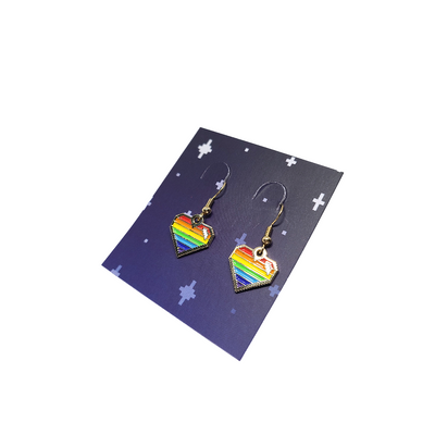 Rainbow Pixel Art Earrings