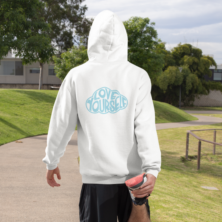 Clouds White Hoodie (Blue) – Crowdmade