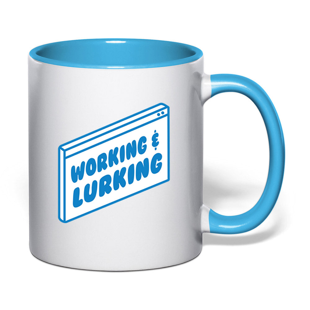 Working & Lurking Blue Mug