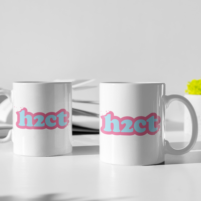 H2CT White Mug (Blue and Pink Logo)
