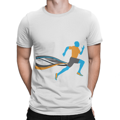 Male Runner - Unisex T-Shirt Solid White Blender