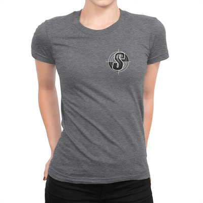 Shoddy Cast Pocket Logo - Ladies T-Shirt Heather Navy